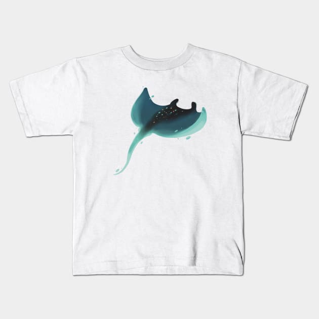 Flying Manta ray Kids T-Shirt by iamCapoon